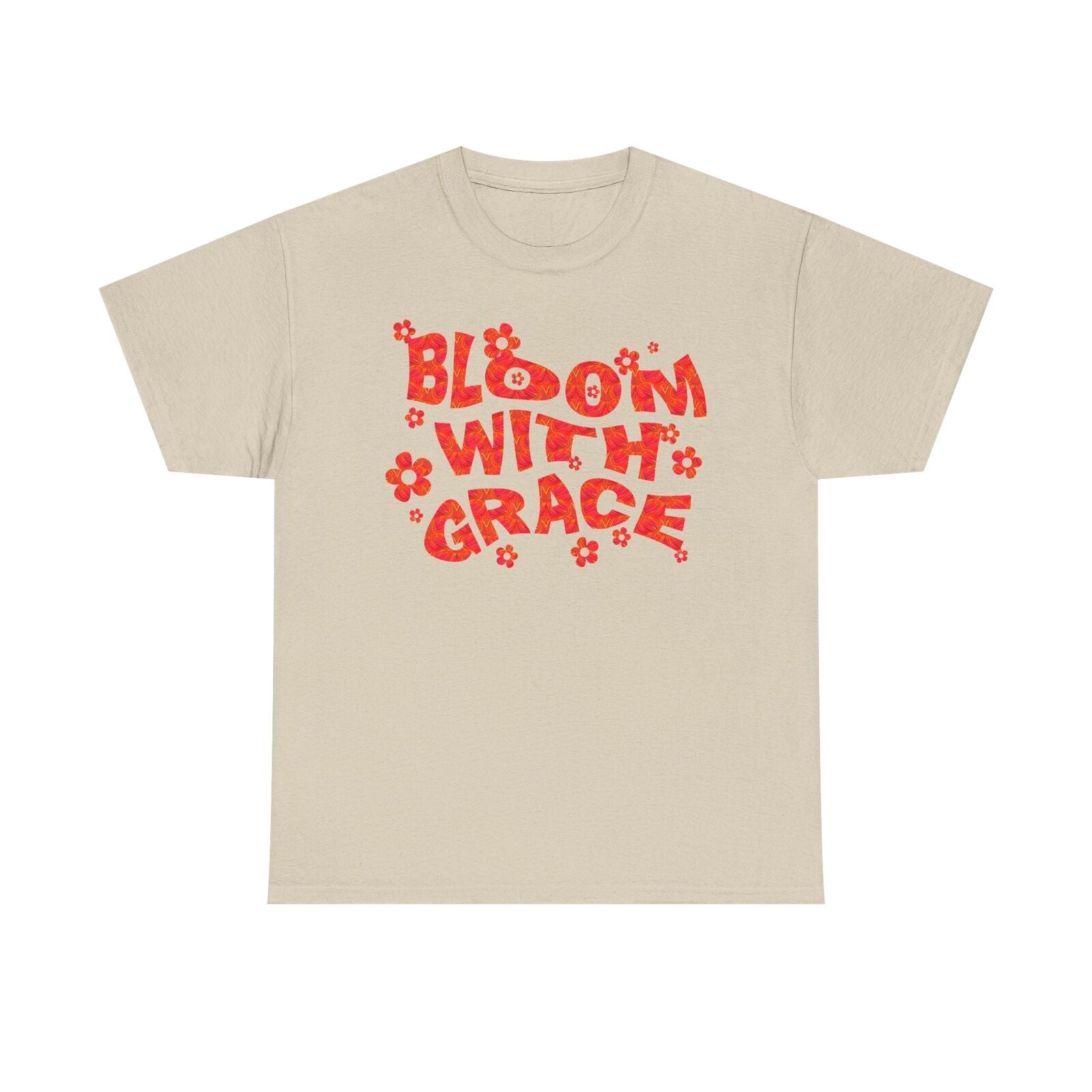 Vibrant "BLOOM WITH GRACE" Graphic T-Shirt for Flower Lovers & Retro Style Fans
