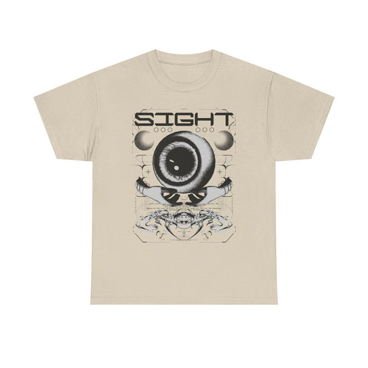 Futuristic Men's T-Shirt with Graphic Eye Design & Geometric Print - SIGHT Art!