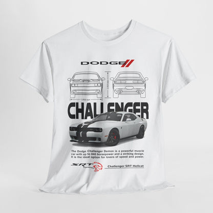 Rev Up Your Style: Dodge Challenger SRT Hellcat Graphic T-Shirt for Car Lovers!