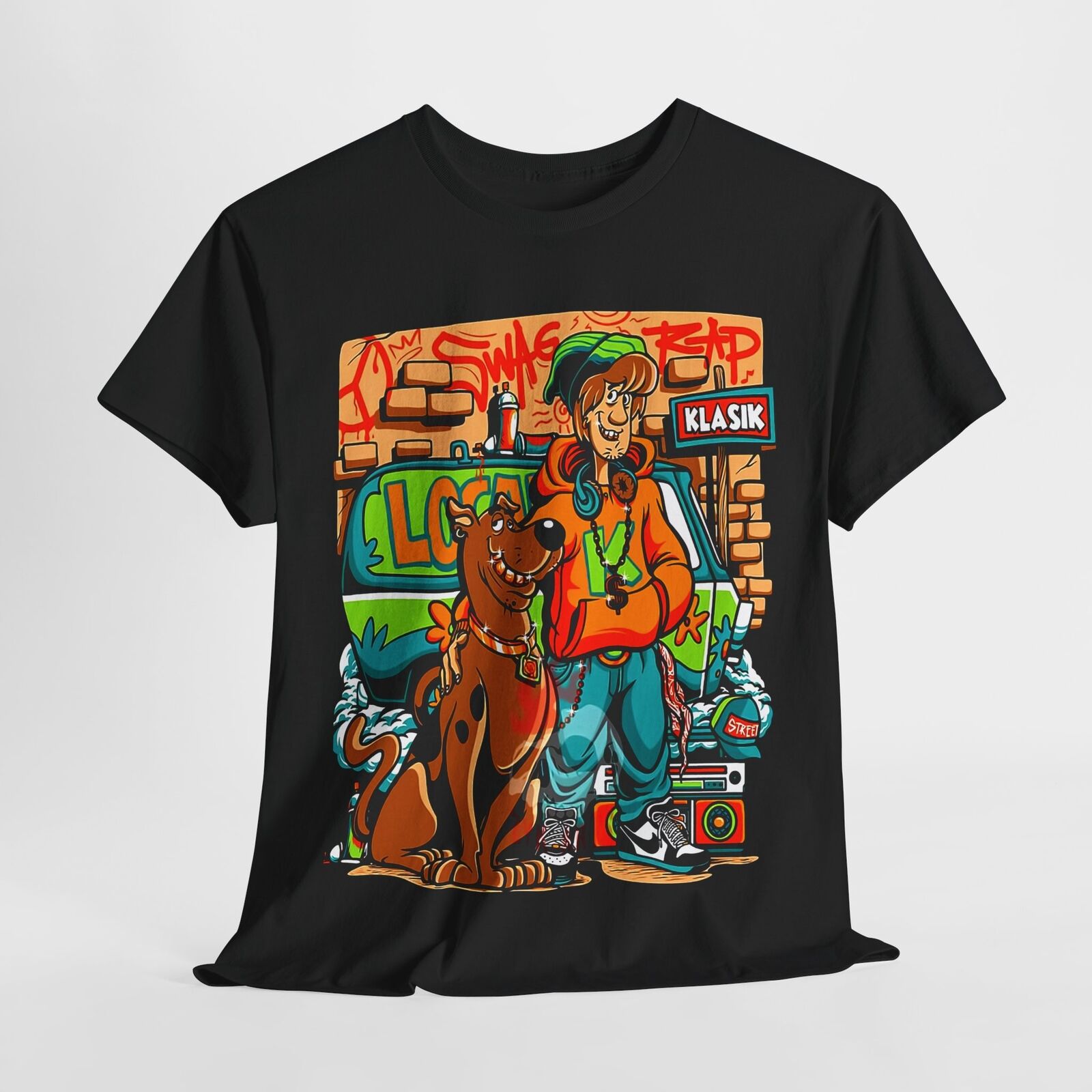"Stylish Scooby-Doo & Shaggy Men's T-Shirt | Streetwear Graffiti Graphic Design"