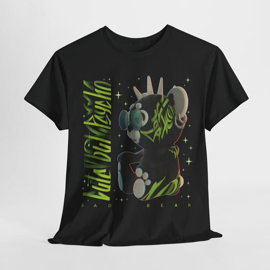 Edgy Punk Bear T-Shirt: Bold Neon Design for Rock Lovers and Trendsetters!
