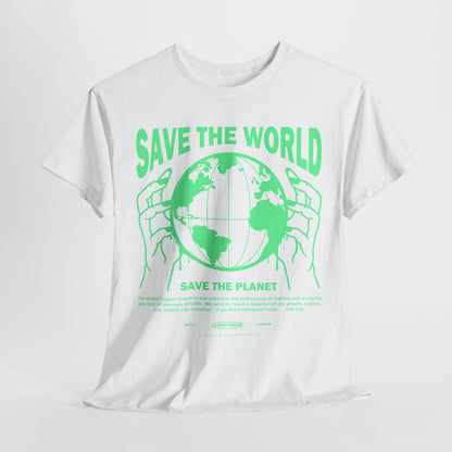 Save the World T-Shirt: Bold Graphic Design, Eco-Friendly Message, Streetwear