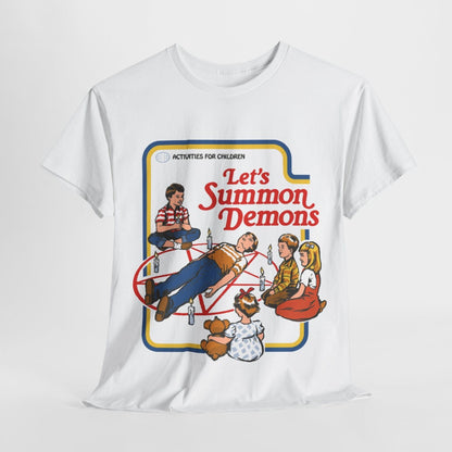 "Funny Unisex T-Shirt: 'Let's Summon Demons' - Humorous Design for Men & Women"