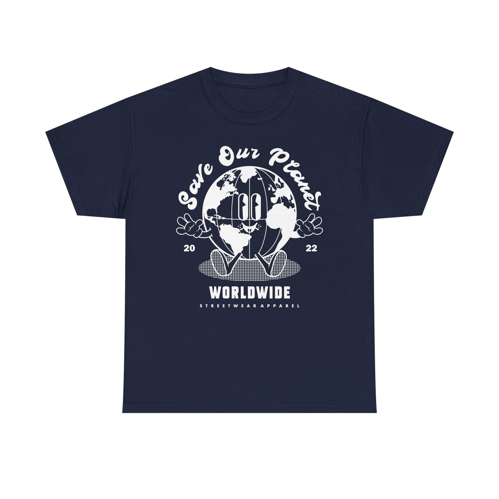 Save Our Planet Men's T-Shirt Retro Globe Graphic | Worldwide Streetwear Apparel