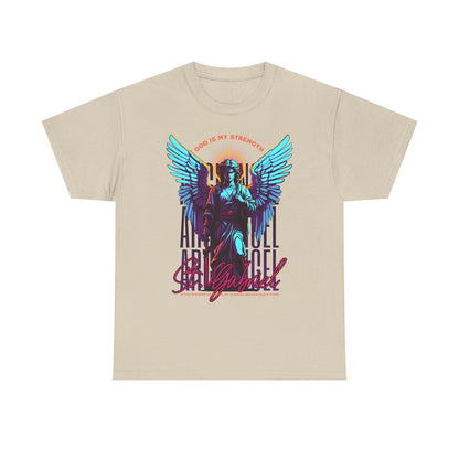 Men's T-Shirt Featuring Colorful Angel Gabriel Graphic - Spiritual Strength Art