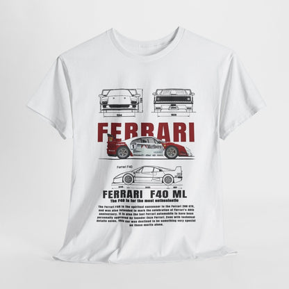 Ferrari F40 Design Unisex T-Shirt for Men & Women- Technical Apparel Tee