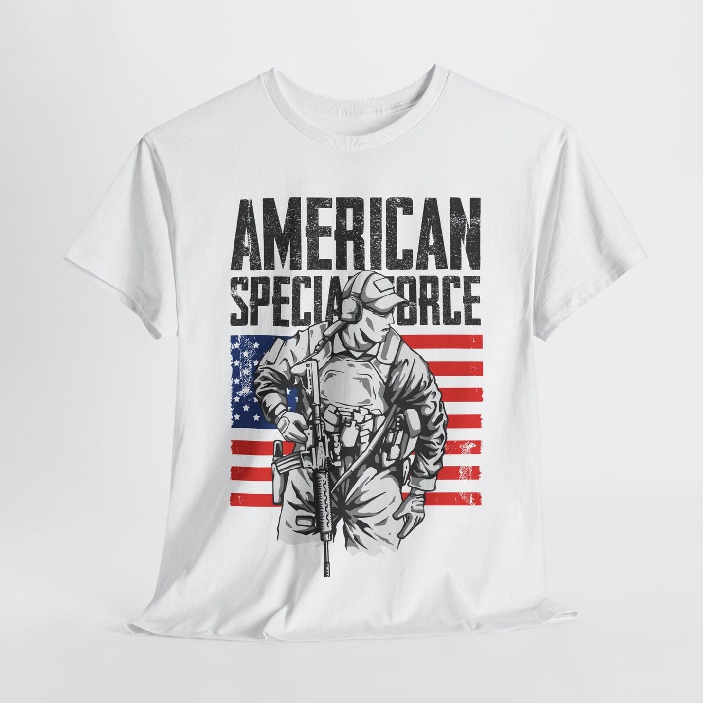 American Special Forces Men's T-Shirt with Bold Tactical Graphic Vintage Design