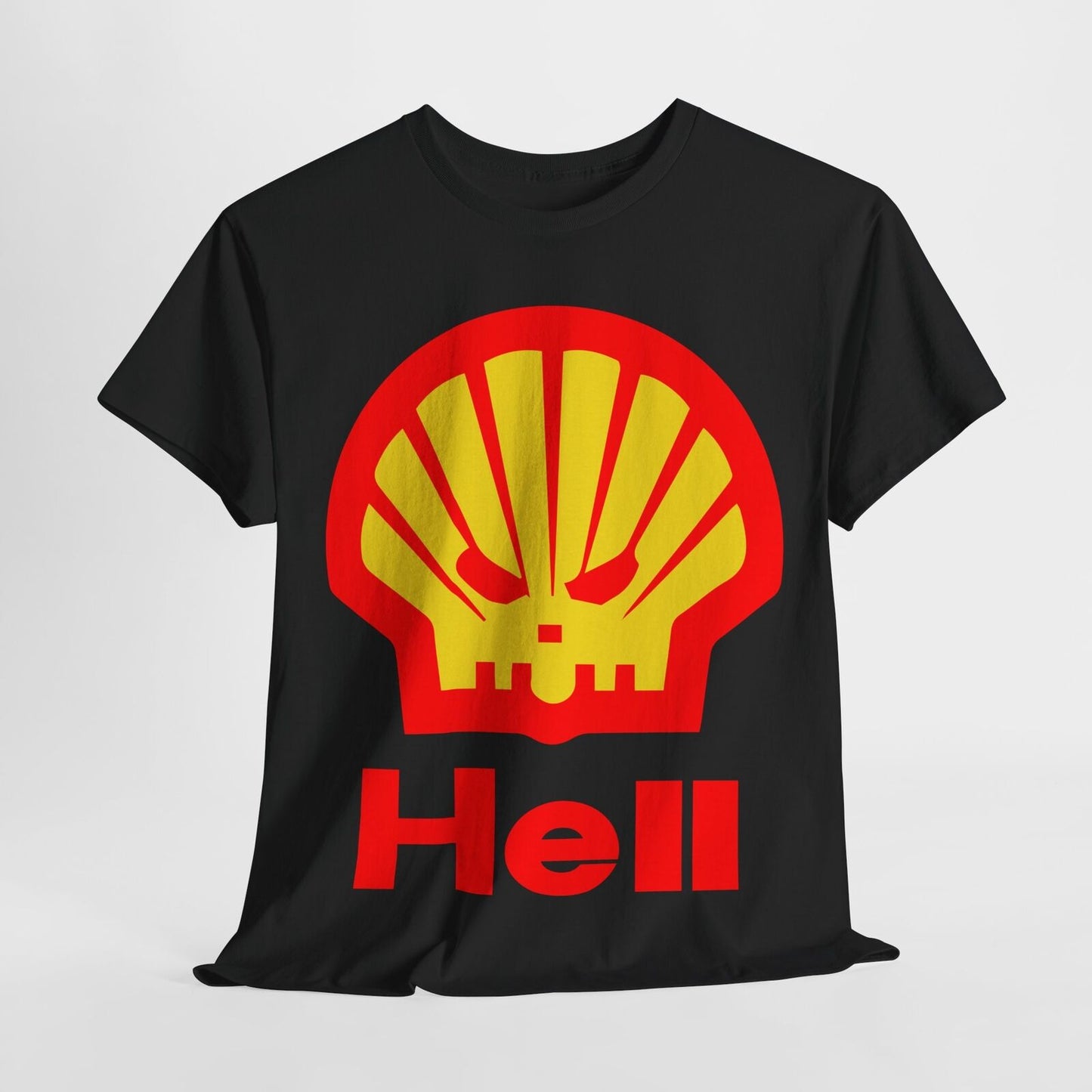 Men's T-Shirt: Funny Shell Logo Parody with Skull Design Unique Graphic Tee