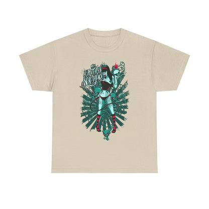 "Bold Men's T-Shirt with Punk Gothic Tattoo Woman & 'Taste of Solitude' Design"