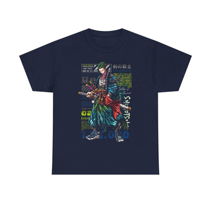 "Stylish Mens T-Shirt Featuring Roronoa Zoro from One Piece - Bold Anime Design"