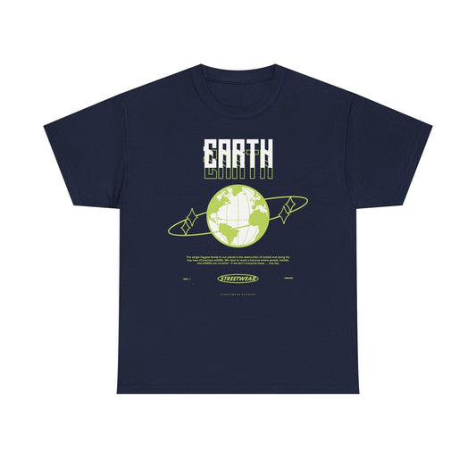 EARTH Awareness Olive-Green Globe Graphic T-Shirt | STREETWEAR Apparel