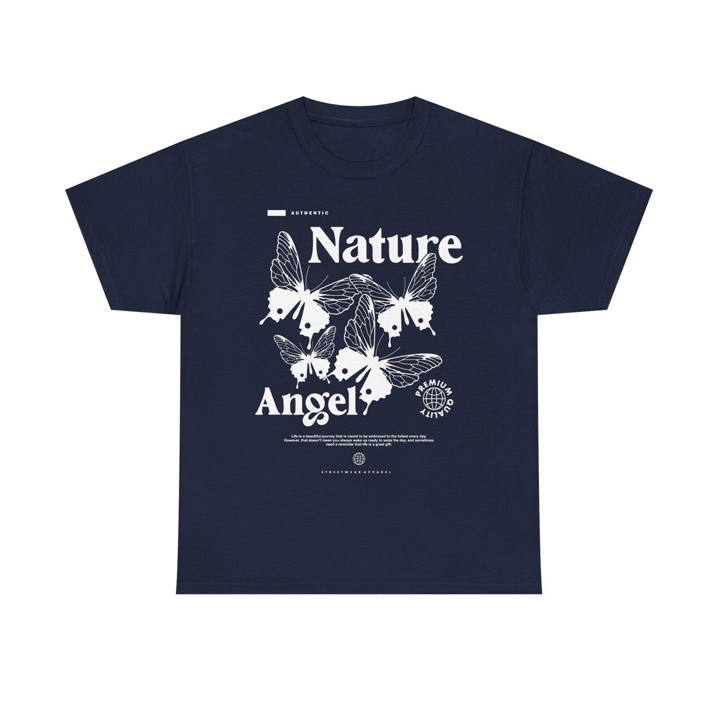 Nature Angel Men's T-Shirt Bold Graphic Design, Butterflies, Inspirational Quote