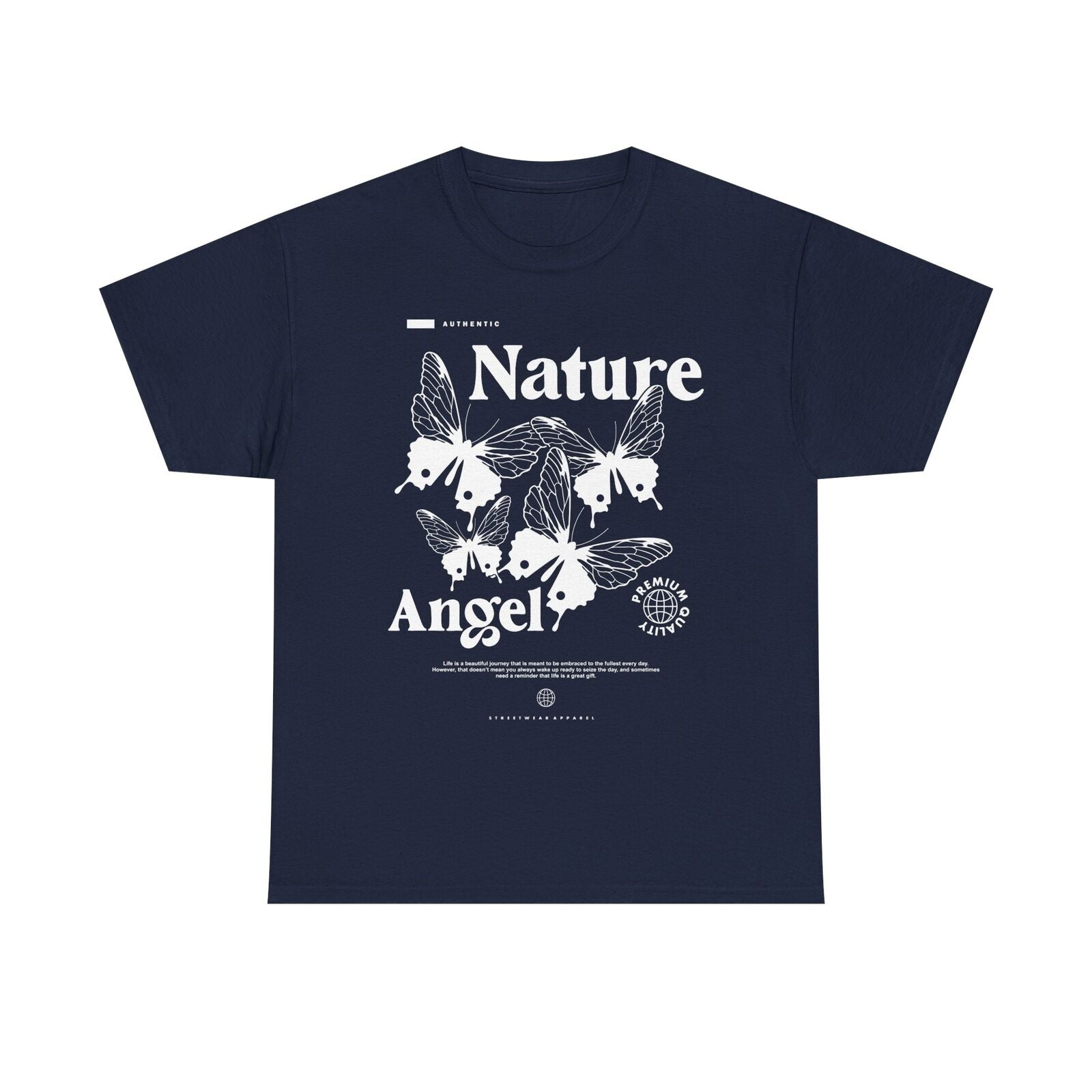 Nature Angel Men's T-Shirt Bold Graphic Design, Butterflies, Inspirational Quote