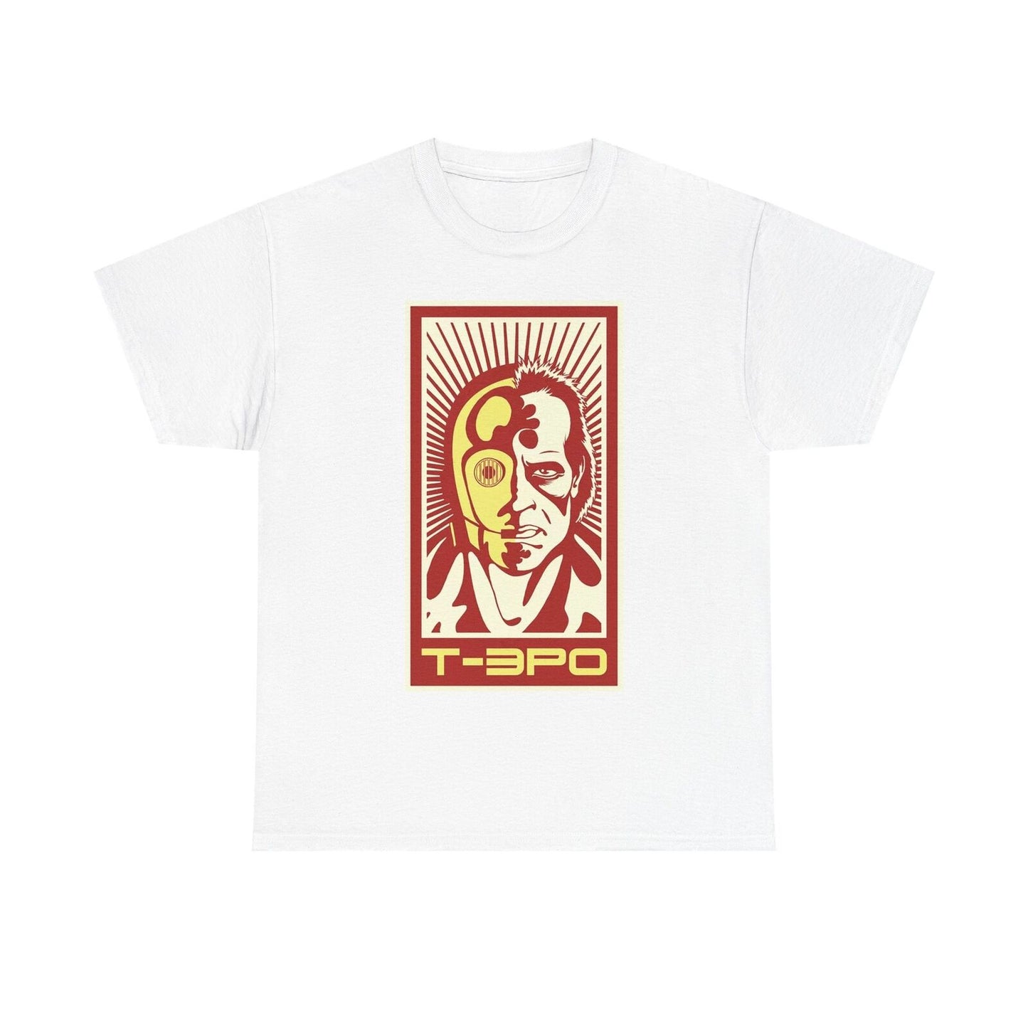 Epic C-3PO x Terminator T-Shirt Design: Bold Graphic Mashup for Fans!