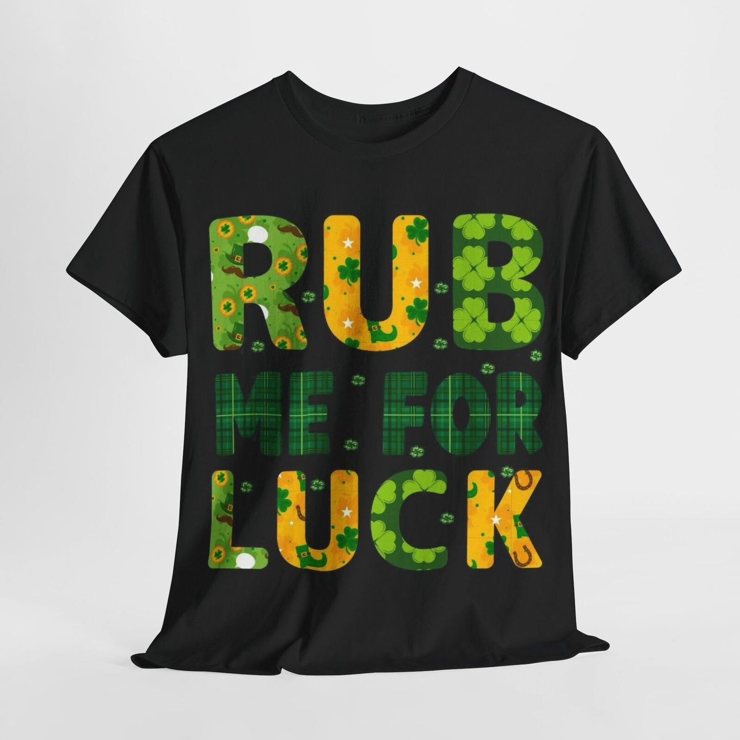 St Patricks Day Rub Me For Luck Men's Graphic Cotton Funny T Shirt Tee Vintage