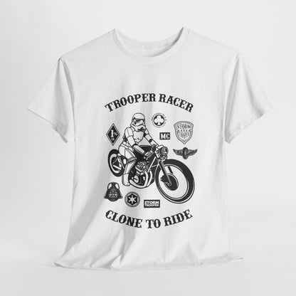 Epic Stormtrooper Biker Club T-Shirt: Racer Design Clone to Ride Star Wars Style