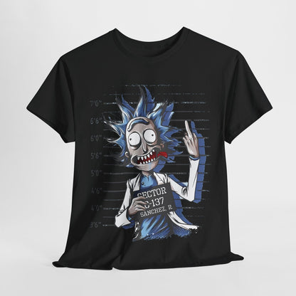Rick Sanchez Mugshot Mens T-Shirt - Graphic Tee with Cartoon Illustration Design
