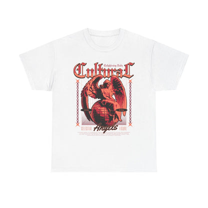 Men's Graphic T-Shirt Celestial Angel Design, Cultural Enlightenment & Unity Art