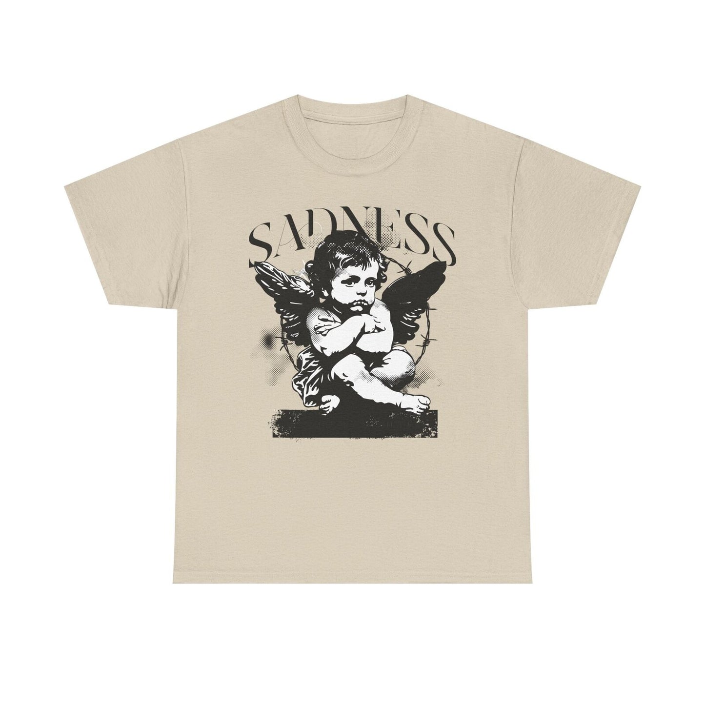 Cherubic Angel Graphic Men’s T-Shirt: Let Silence Be Your Sanctuary Design Art