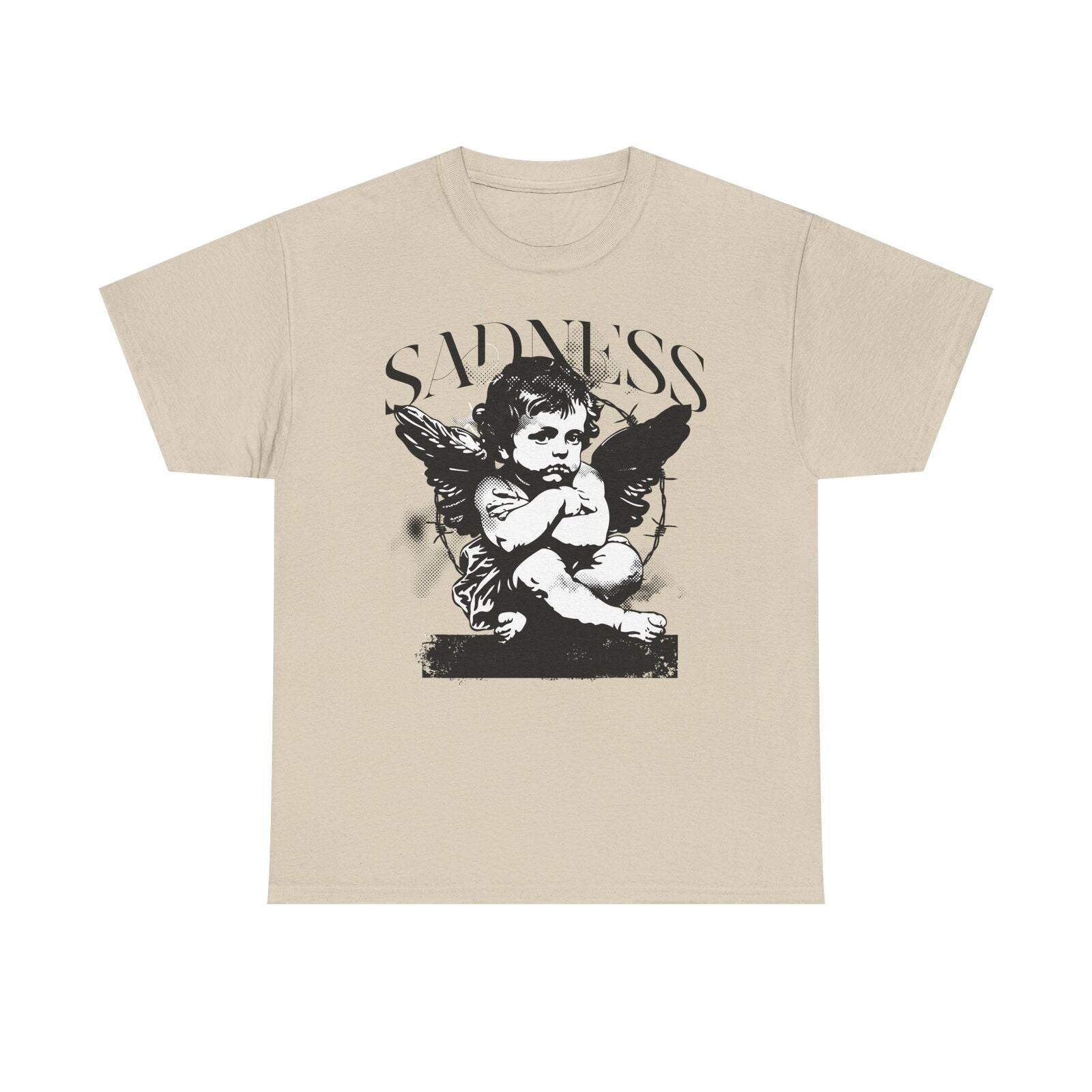 Cherubic Angel Graphic Men’s T-Shirt: Let Silence Be Your Sanctuary Design Art