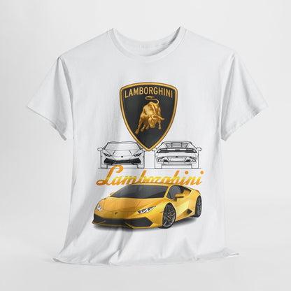 Vibrant Lamborghini T-Shirt: Eye-Catching Graphic Design of Huracán Power!