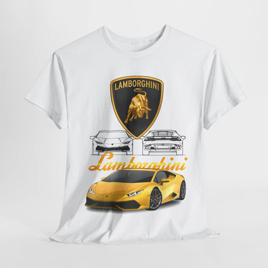 Vibrant Lamborghini T-Shirt: Eye-Catching Graphic Design of Huracán Power!