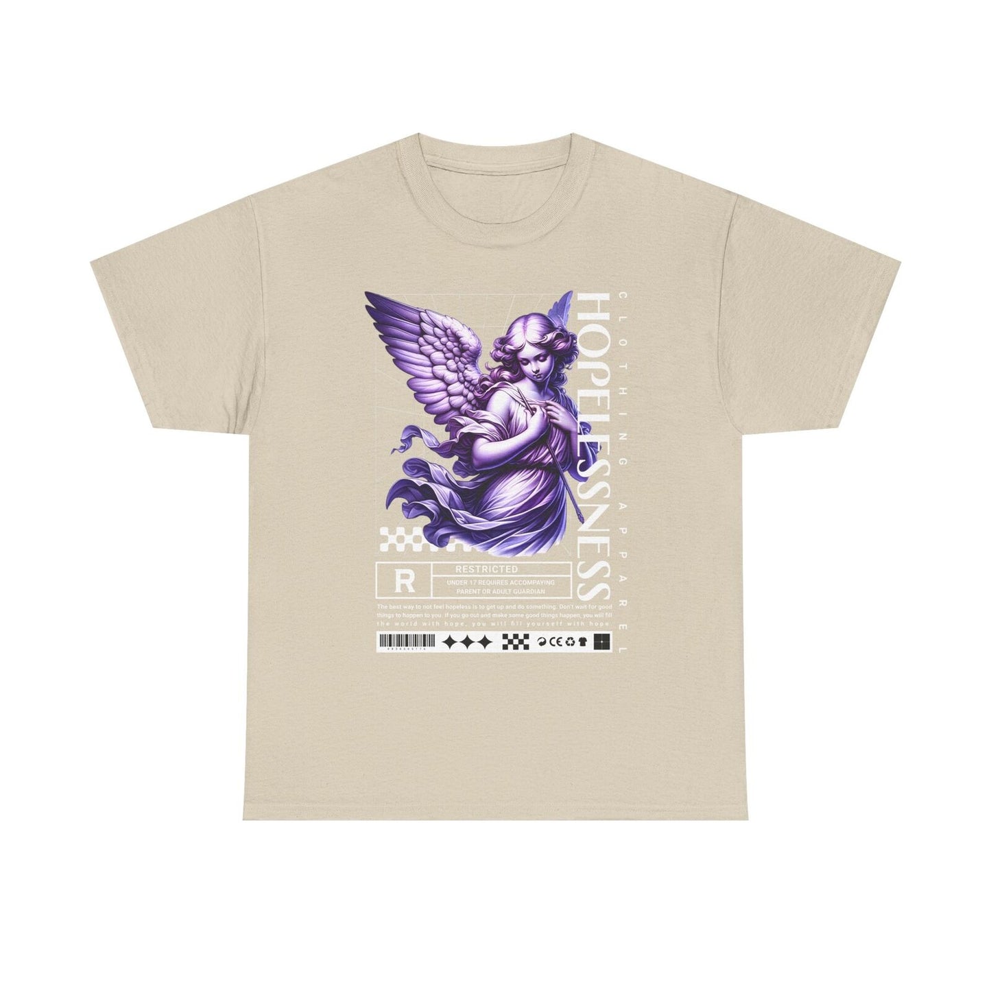 Mens T-Shirt Featuring Hopefulness Angel Design Inspired by Overcoming Struggles