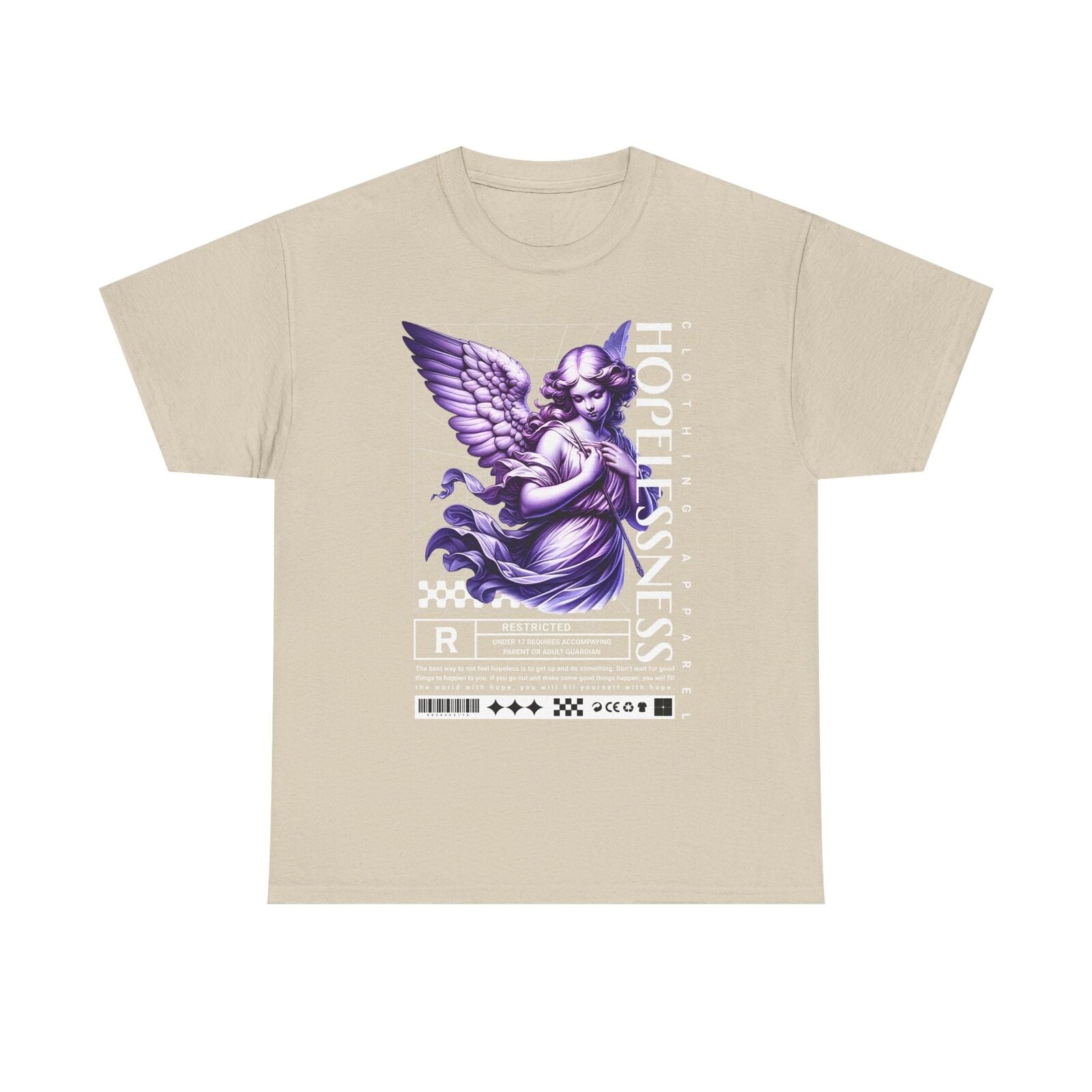 Mens T-Shirt Featuring Hopefulness Angel Design Inspired by Overcoming Struggles