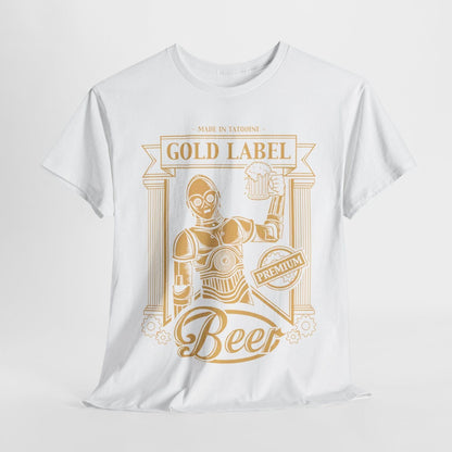 Vintage Star Wars Beer T-Shirt: C-3PO Inspired Retro Design - Drink, Celebrate!