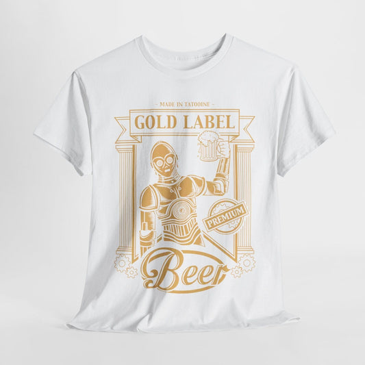 Vintage Star Wars Beer T-Shirt: C-3PO Inspired Retro Design - Drink, Celebrate!