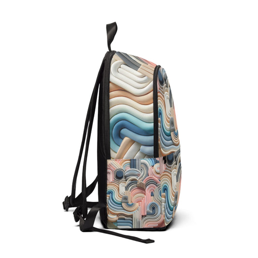 Interior view of the Pastel Symphony Modern Backpack by Dazzling Dreams Studio showcasing spacious compartments and organisation, ideal for everyday essentials.