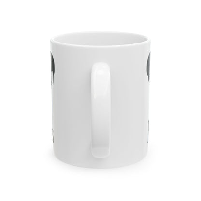 Stylish 11oz ceramic mug featuring The Beatles logo, perfect for keeping caffeine levels high during meetings.