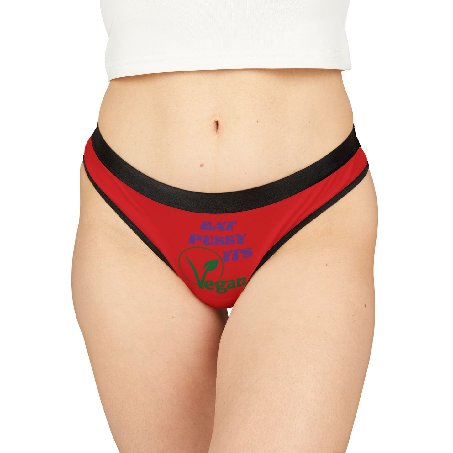 Womens Naughty Thong - Suggestive, Cheeky & Sexy Panties with Humorous Design