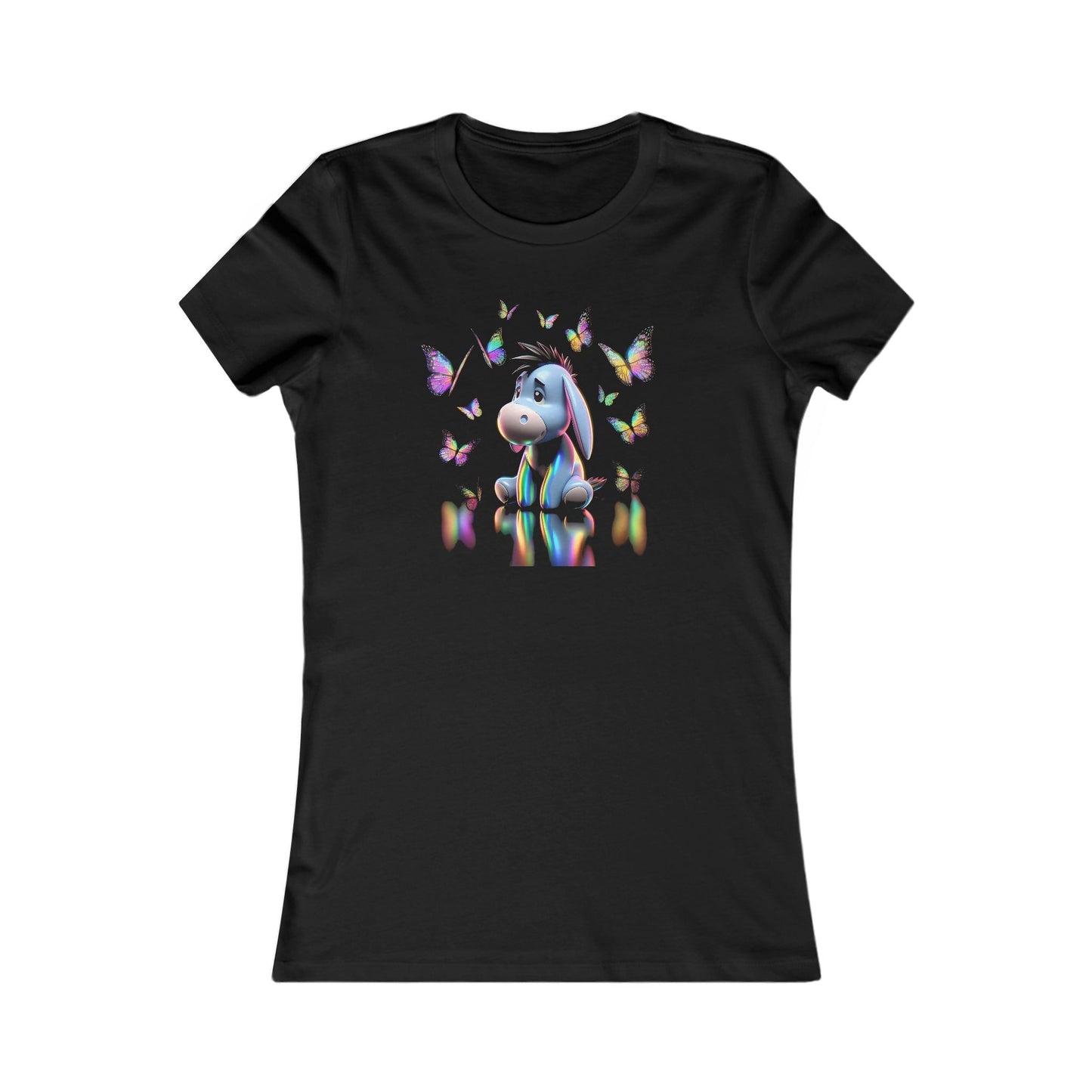 Iridescent Magic Eeyore  Women's  Cotton T Shirt Tee.