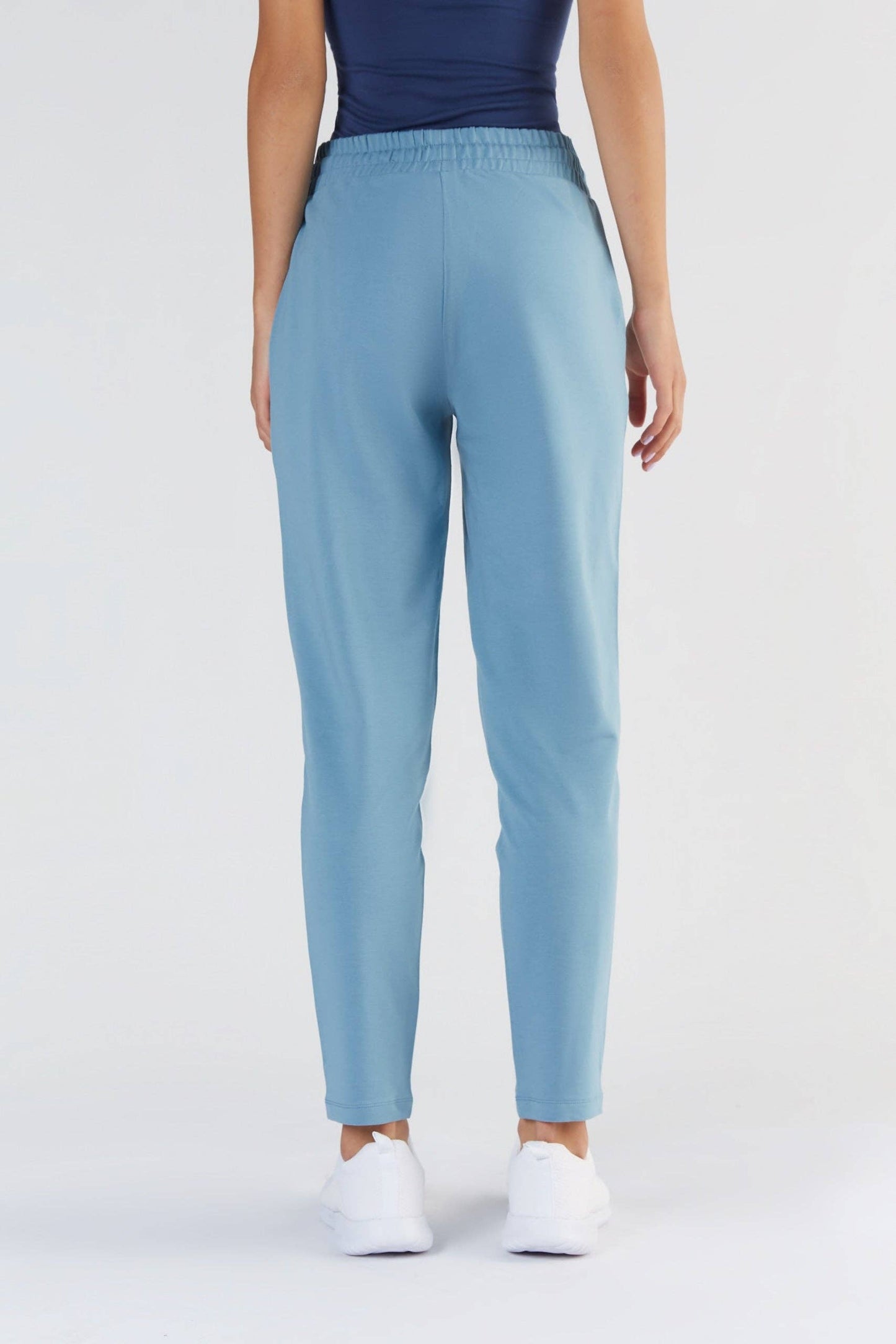 Luxurious relaxed fit tencel sweatpants for women showcasing adjustable waistband and pockets, ideal for comfort and style.