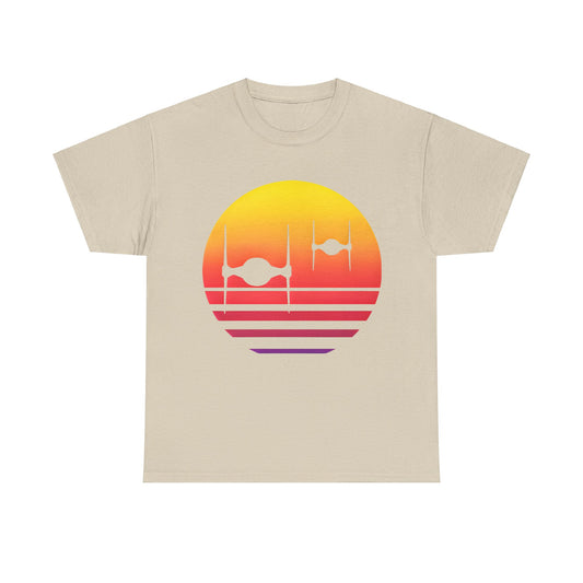 Tie Fighters Sunset Star Wars Graphic Unisex  Tee Shirt