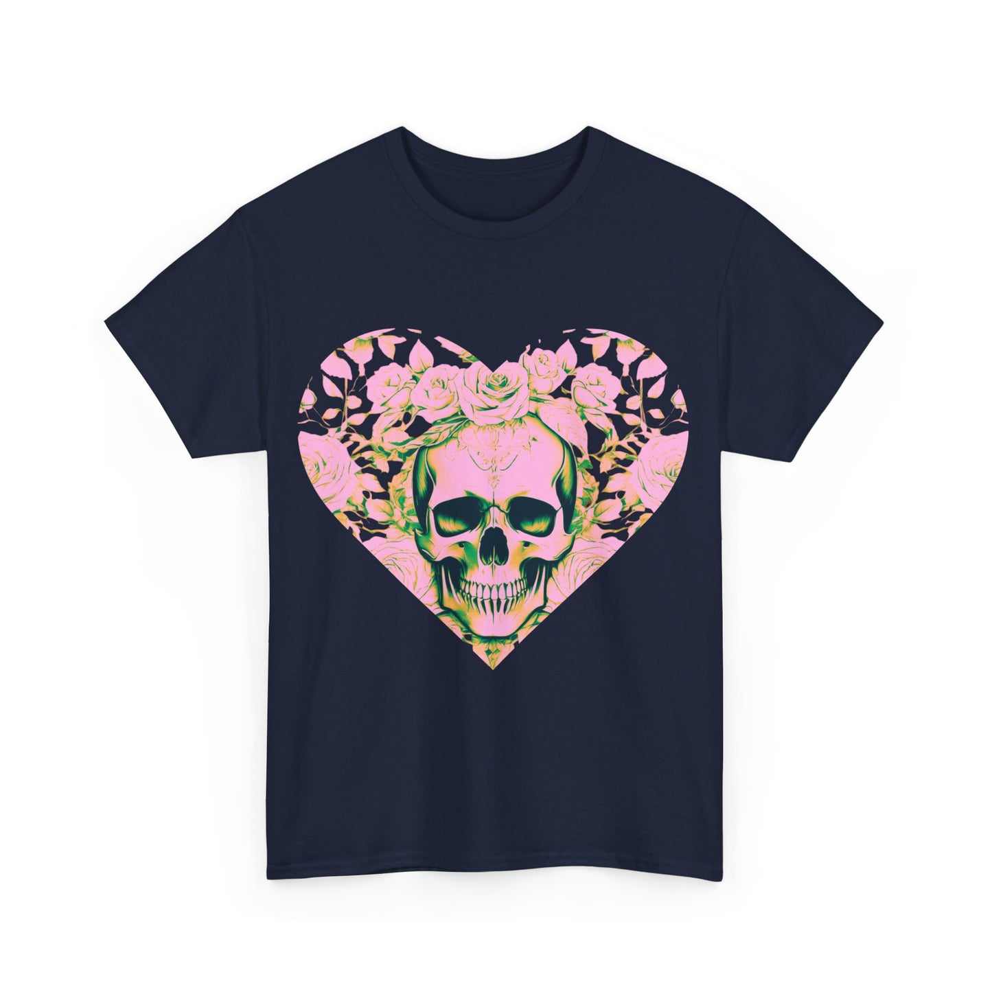 Skulls and Roses Cotton Tee, Unisex Graphic Shirt, 7 color choice