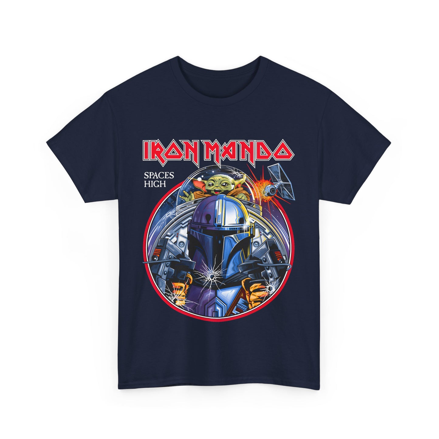 The Iron Mando Star Wars Graphic Tee worn casually, illustrating its blend of high-end style and vibrant geek culture.