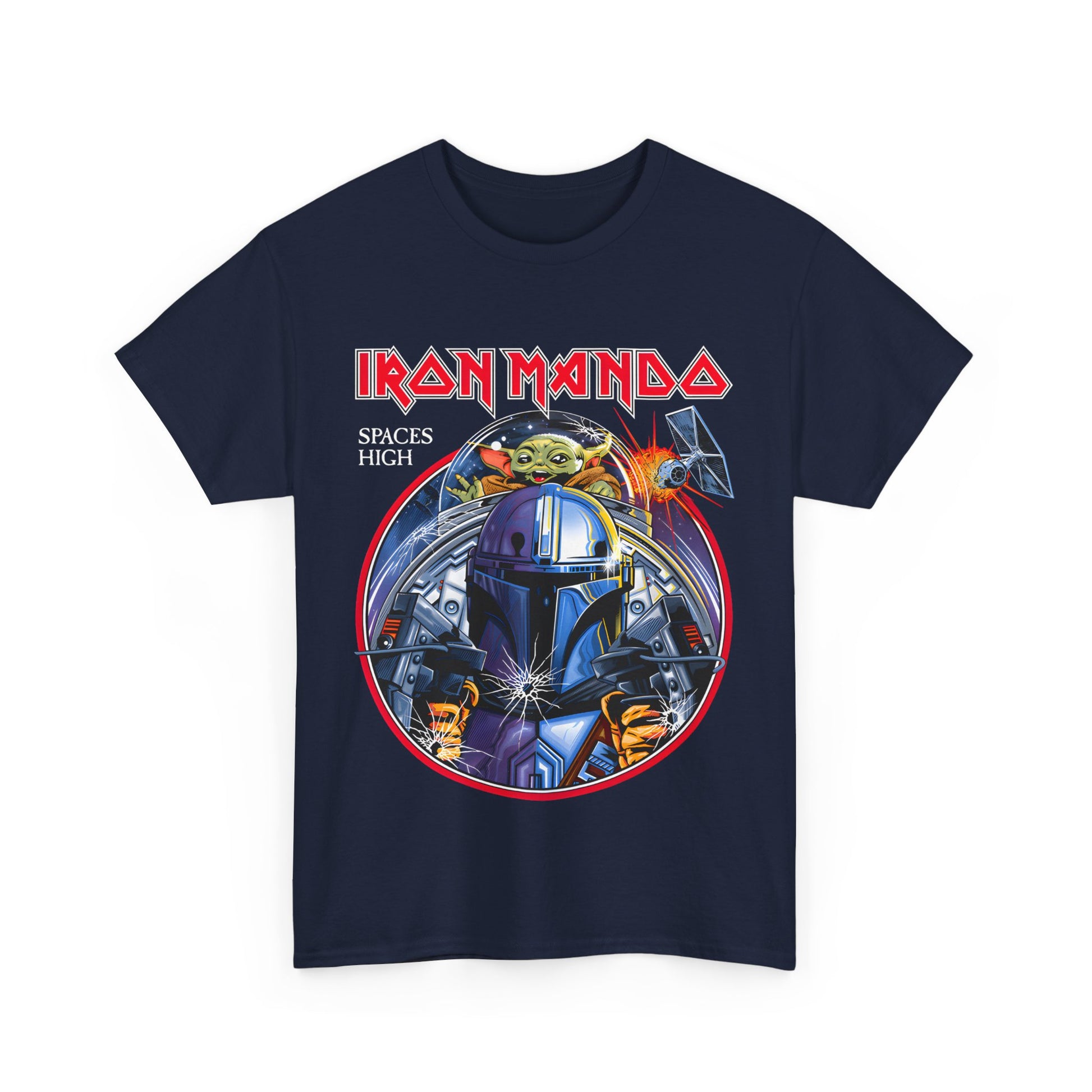 The Iron Mando Star Wars Graphic Tee worn casually, illustrating its blend of high-end style and vibrant geek culture.
