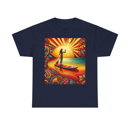 Close-up detail of the premium fabric used in the Delightful Paddle Board T-Shirt from Dazzling Dreams Studio, showcasing luxurious comfort.