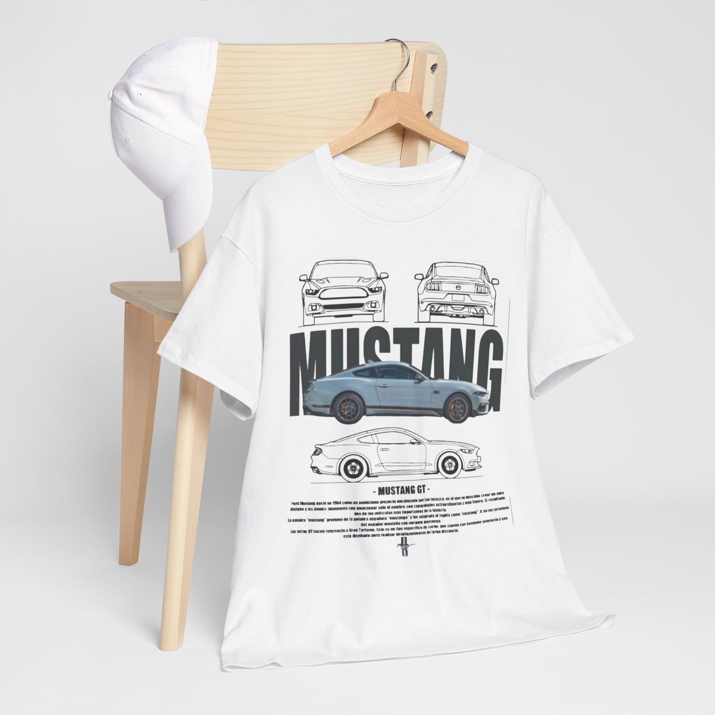 Ford Mustang GT T-Shirt Detailed Technical Drawing Automotive Design Mens Unisex