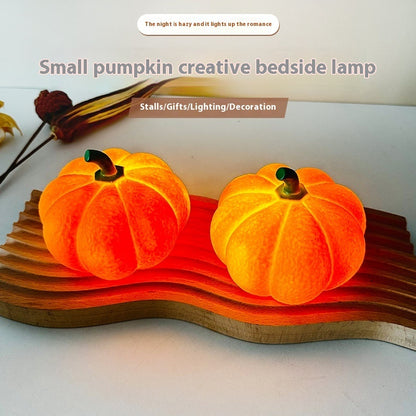 Chic Pumpkin Halloween Decorative Night Light featuring two intricately designed bedside lamps, enhancing the romantic atmosphere.