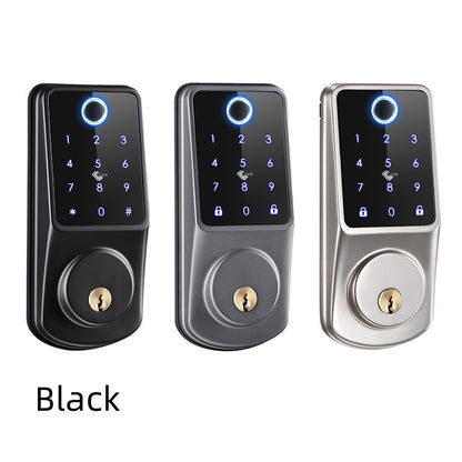 Luxury Fingerprint Password Control Lock in three colour options: black, grey, and silver, highlighting its stylish design and versatility for luxury settings.
