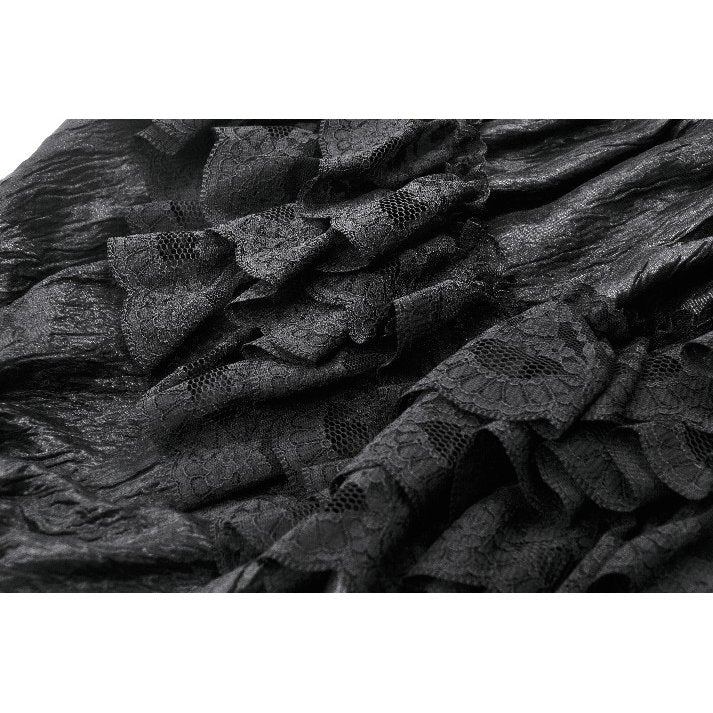 Luxurious Dark in Love Rosalie Baroque Lace Frill Gothic Bloomers in Black, showcasing intricate lace detailing and a voluminous silhouette for a dramatic gothic look.