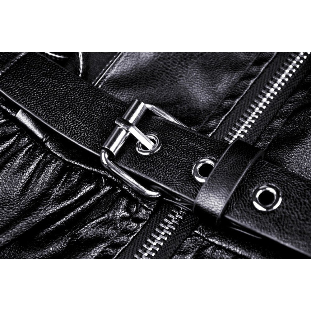 Flowing skirt of the gothic black mini dress with feminine ruffles, demonstrating its luxurious and flattering silhouette ideal for a night out.