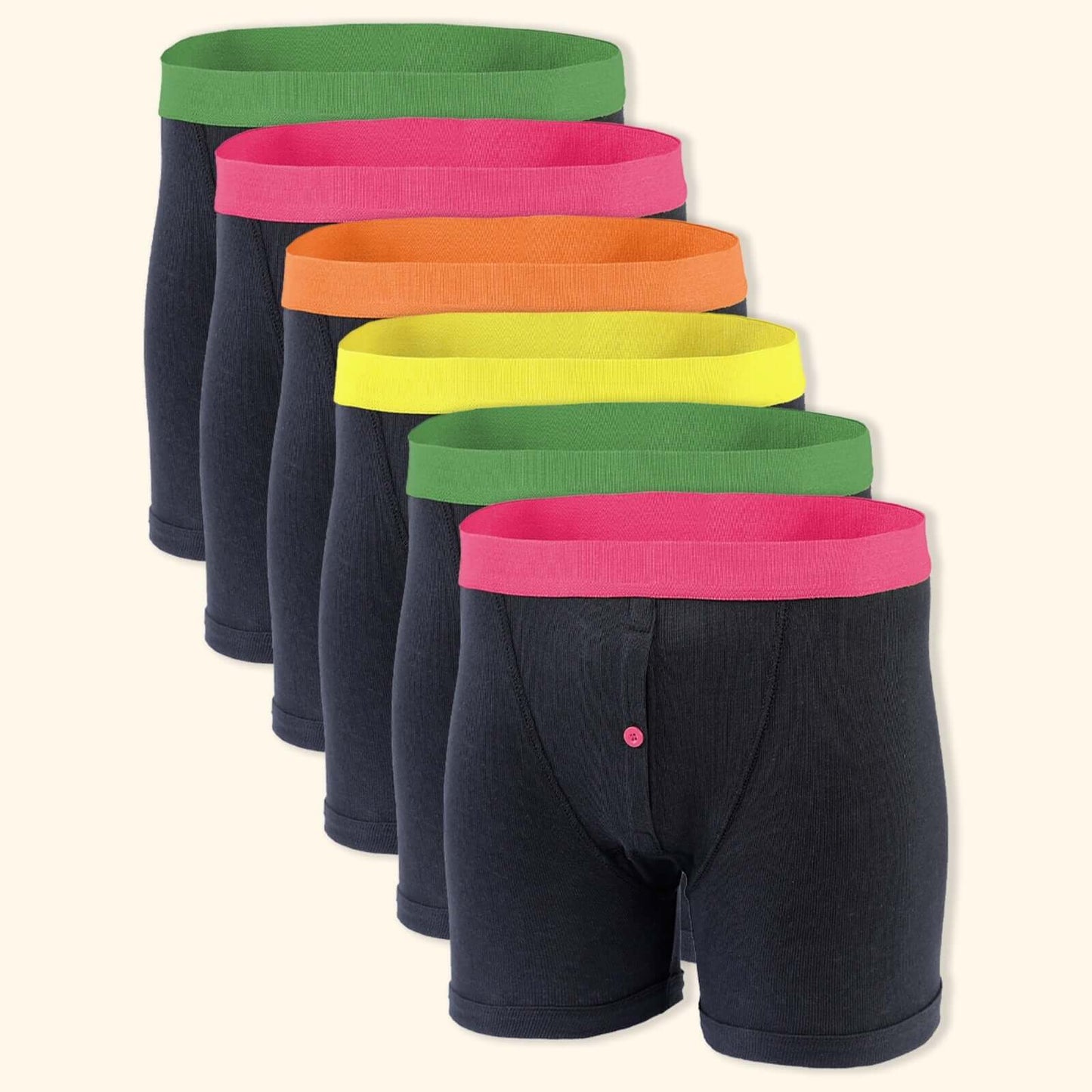 6 pack classic menswear black cotton blend boxer shorts b...