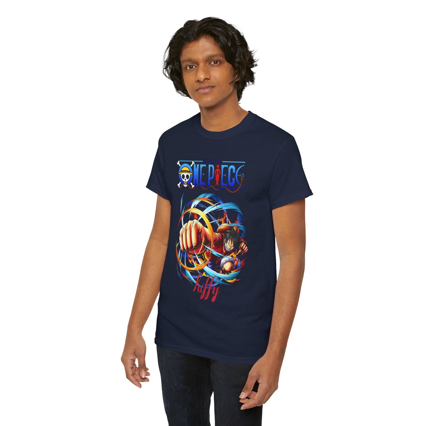 A sophisticated navy t-shirt for men showcasing an eye-catching adventure-themed graphic, perfect for casual outings and enthusiast gatherings.