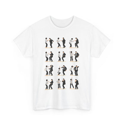 Pulp Fiction Dance Funny Gift Men's Women's Graphic T-Shirt Unisex Cotton Urban featuring vibrant illustrations of iconic dance moves inspired by the legendary film, capturing a blend of retro chic and modern flair.