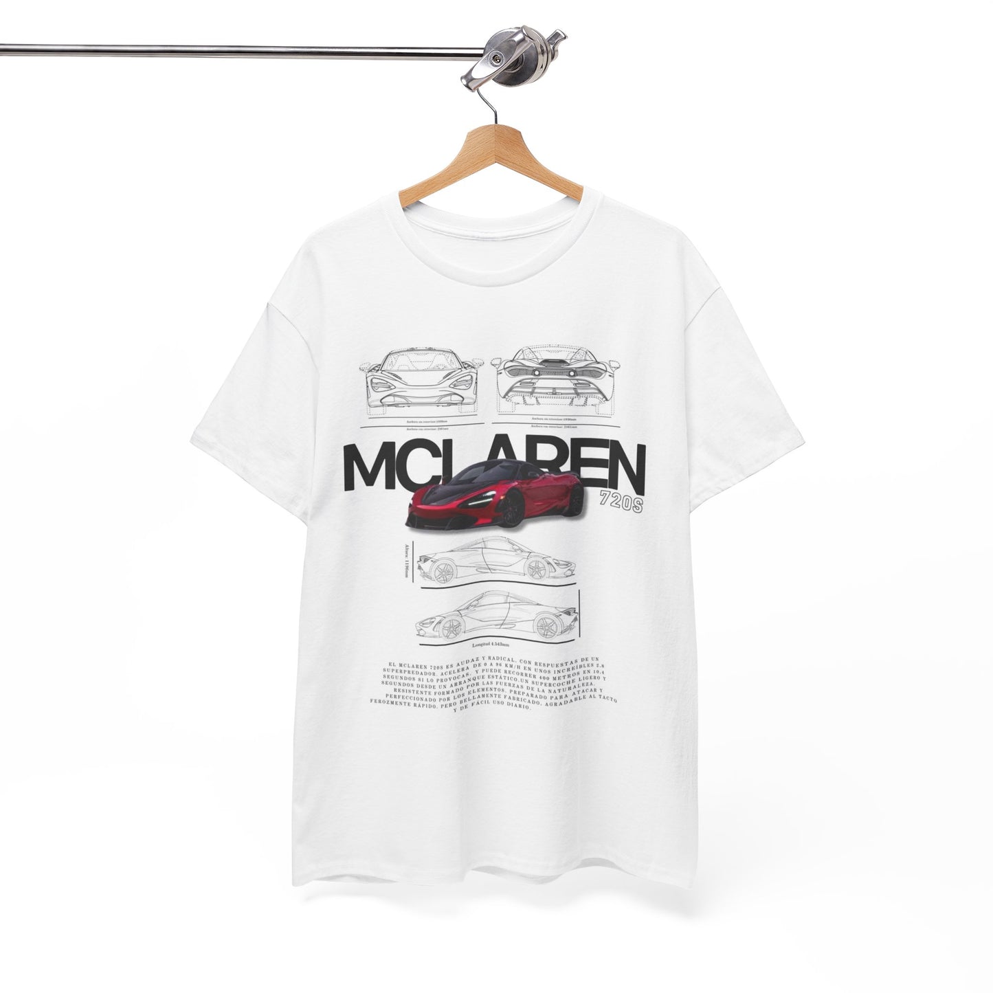 McLaren 720S T-Shirt TEE Mens: Women's Car Art, Tech Drawing, Automotive Design