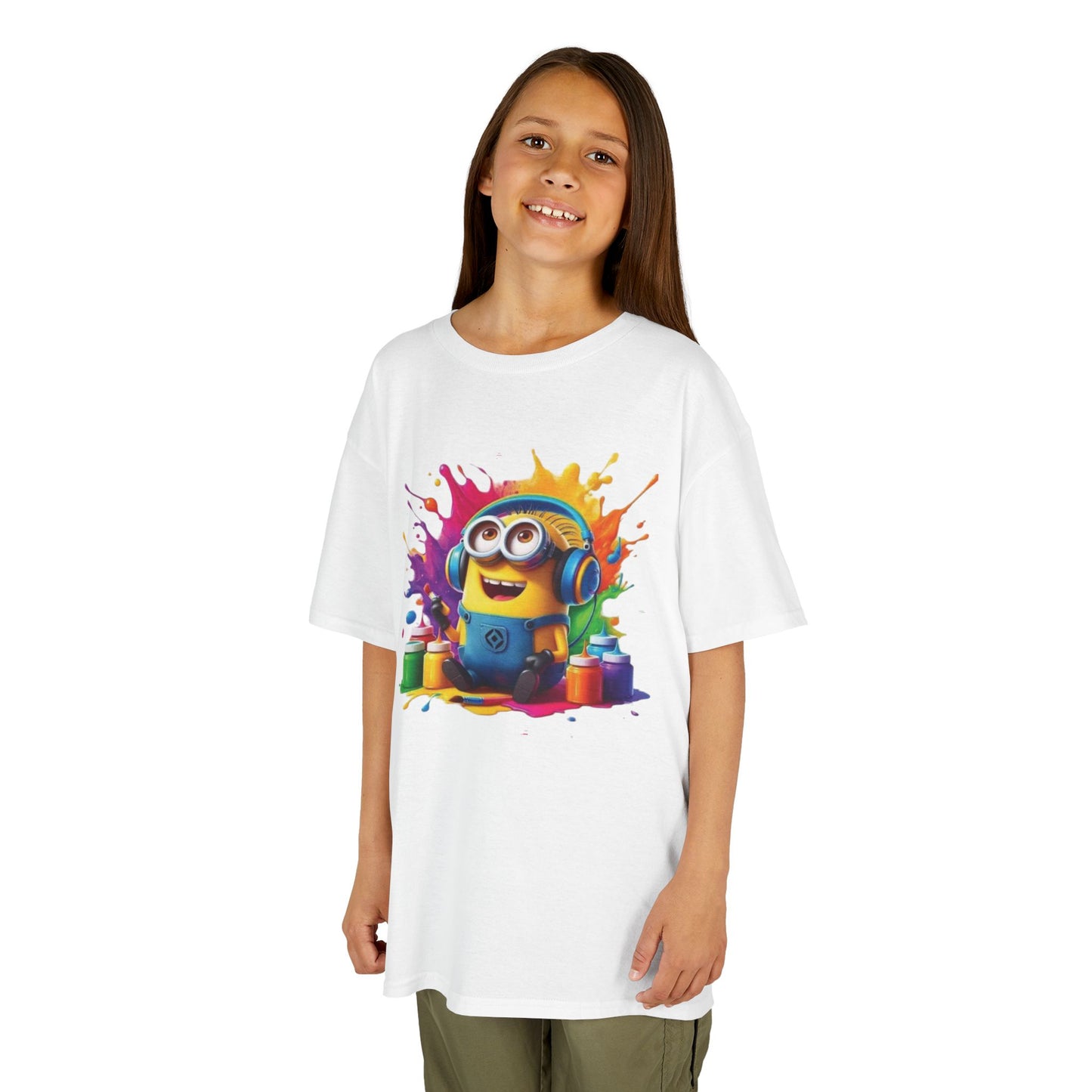 Minion T-Shirt - Paint Splatter Cartoon Art Kids Tee Childs Boys Girls Unisex